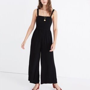 Madewell Black Wide-Leg Jumpsuit with Adjustable Straps - Size 4